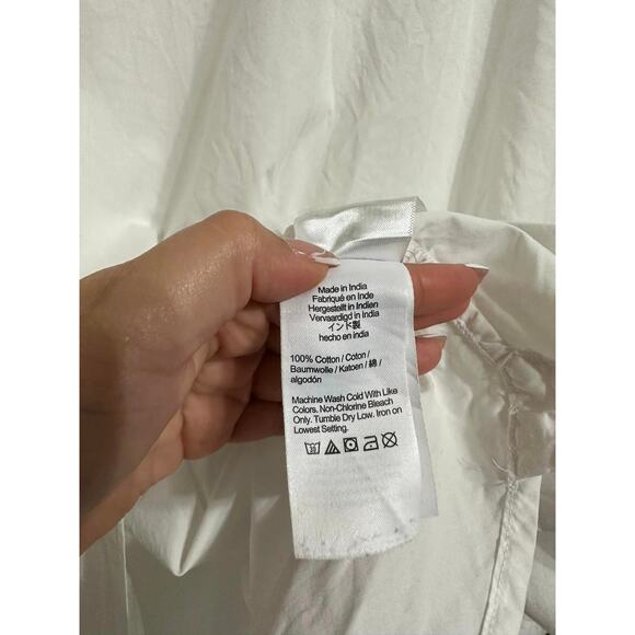 J.CREW Classic Women's Classic-fit collarless puff-sleeve shirt size 20 #Bb232‎ - Picture 5 of 7